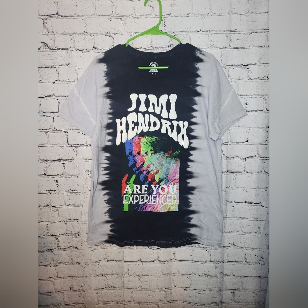 Jimi Hendrix T Shirt Mens Large Slim Fit Tie Dye Psychedelic Hipster Band Tee
